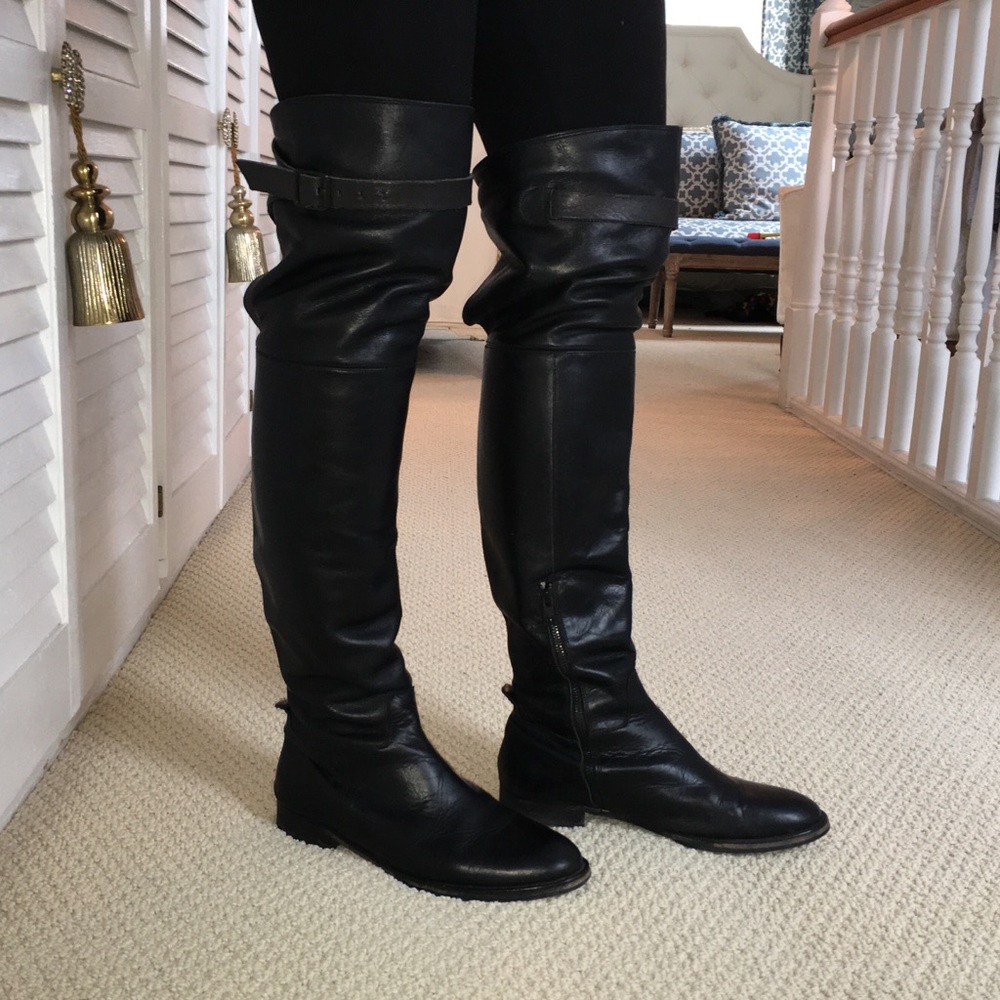 All Saints over the knee leather boots - Picture 5 of 11